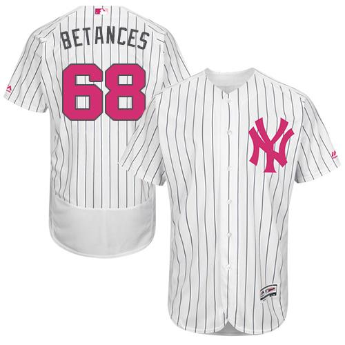 Yankees #68 Dellin Betances White Strip Flexbase Authentic Collection Mother's Day Stitched MLB Jersey